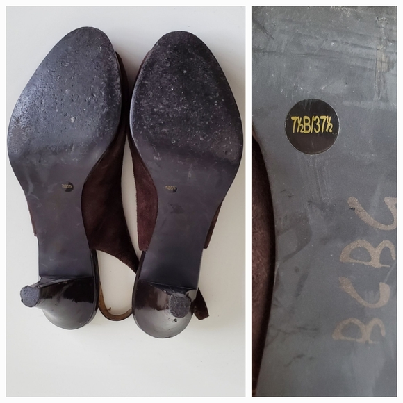 BCBG Brown Suede Heels Size 7.5 - Picture 7 of 12